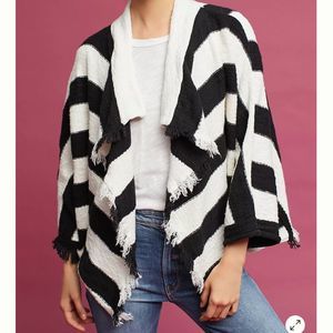 Anthropologie Fringed & Striped Cardigan by Moth